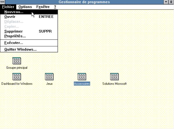 Windows 3.0 Program Manager: Creating a program group [1]