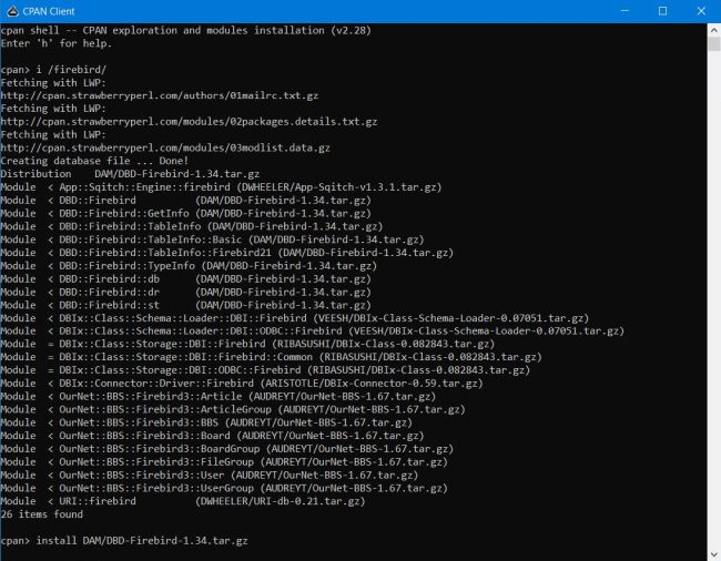 Accessing Firebird with Perl: Searching CPAN for a DBD driver