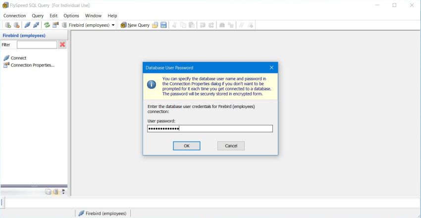 FlySpeed SQL Query: Connecting to the 'employee' sample database