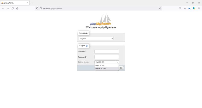 phpMyAdmin: Connecting to either the MySQL or the MariaDB server