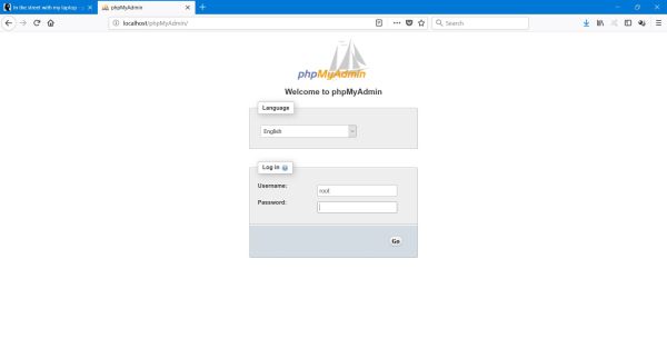 phpMyAdmin: MySQL login