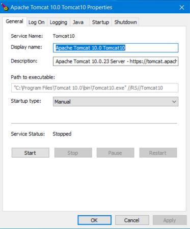 The Tomcat configuration utility